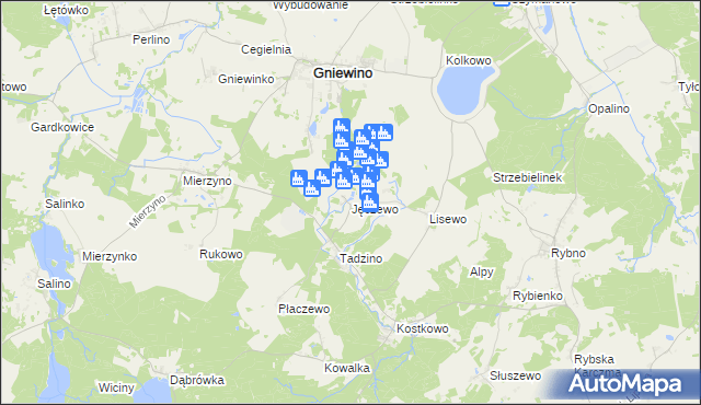 mapa Jęczewo, Jęczewo na mapie Targeo