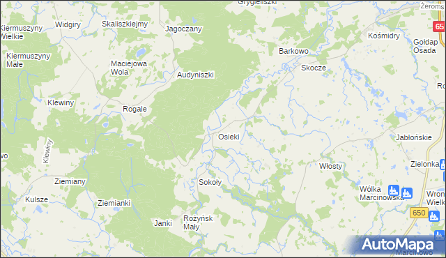 mapa Juchnajcie, Juchnajcie na mapie Targeo