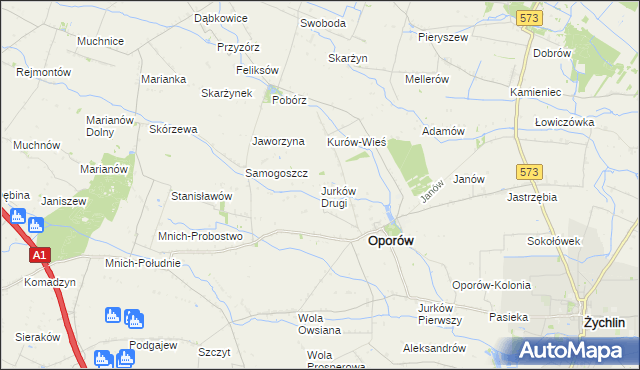 mapa Jurków Drugi, Jurków Drugi na mapie Targeo