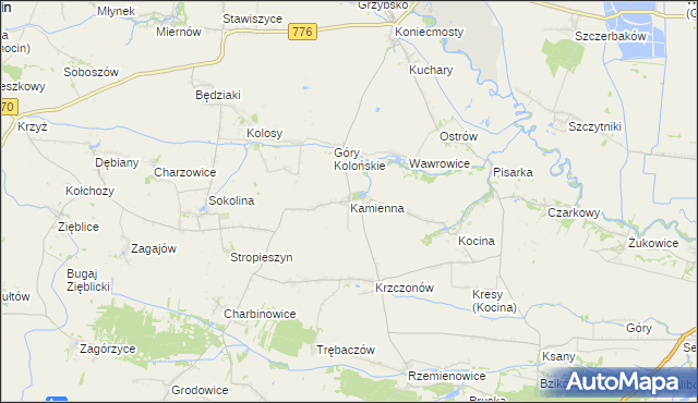 mapa Kamienna gmina Opatowiec, Kamienna gmina Opatowiec na mapie Targeo