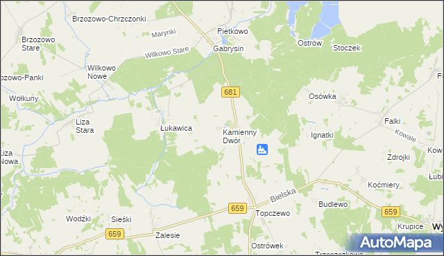 mapa Kamienny Dwór, Kamienny Dwór na mapie Targeo