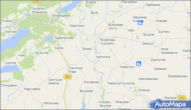 mapa Kamionka gmina Kleczew, Kamionka gmina Kleczew na mapie Targeo