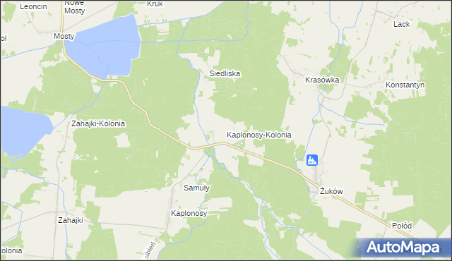 mapa Kaplonosy-Kolonia, Kaplonosy-Kolonia na mapie Targeo