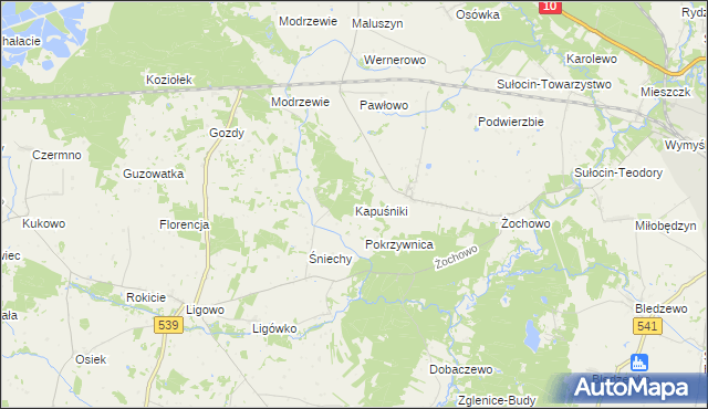 mapa Kapuśniki, Kapuśniki na mapie Targeo