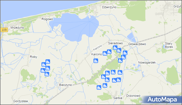 mapa Karcino, Karcino na mapie Targeo