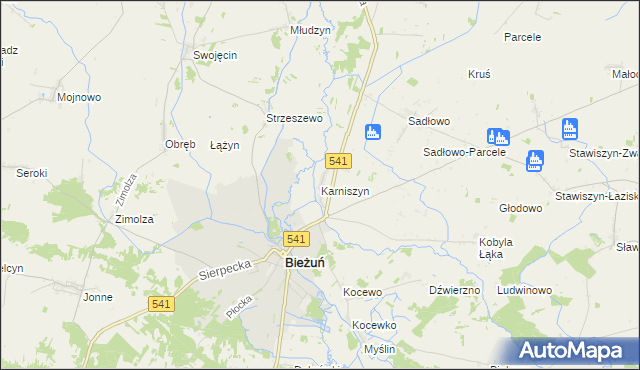 mapa Karniszyn, Karniszyn na mapie Targeo