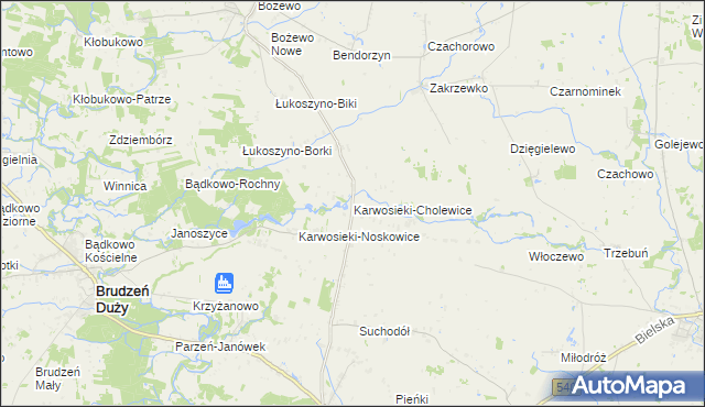 mapa Karwosieki-Cholewice, Karwosieki-Cholewice na mapie Targeo