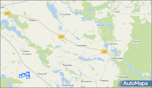 mapa Kaszewo, Kaszewo na mapie Targeo