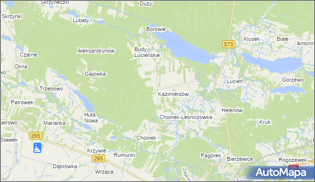 mapa Kazimierzów gmina Gostynin, Kazimierzów gmina Gostynin na mapie Targeo