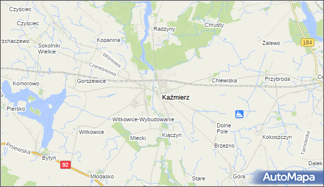 mapa Kaźmierz, Kaźmierz na mapie Targeo