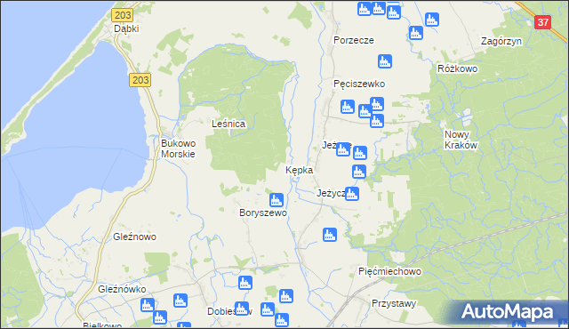 mapa Kępka gmina Darłowo, Kępka gmina Darłowo na mapie Targeo