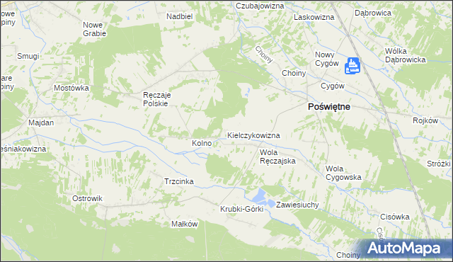 mapa Kielczykowizna, Kielczykowizna na mapie Targeo