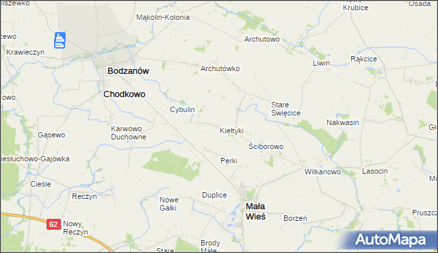 mapa Kiełtyki, Kiełtyki na mapie Targeo