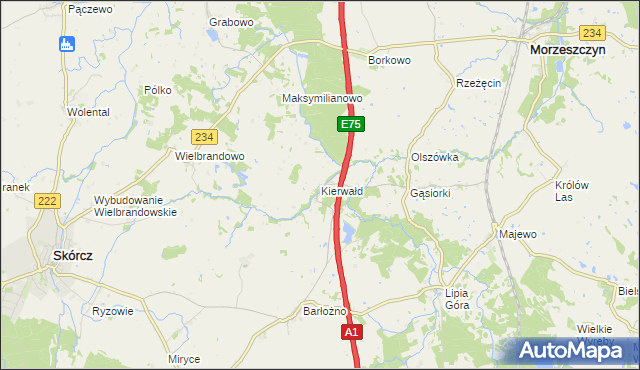 mapa Kierwałd, Kierwałd na mapie Targeo