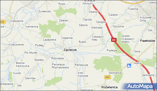 mapa Kisielów gmina Zarzecze, Kisielów gmina Zarzecze na mapie Targeo