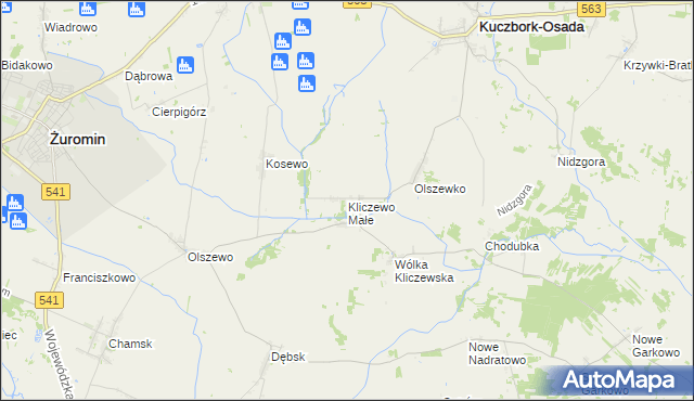 mapa Kliczewo Małe, Kliczewo Małe na mapie Targeo