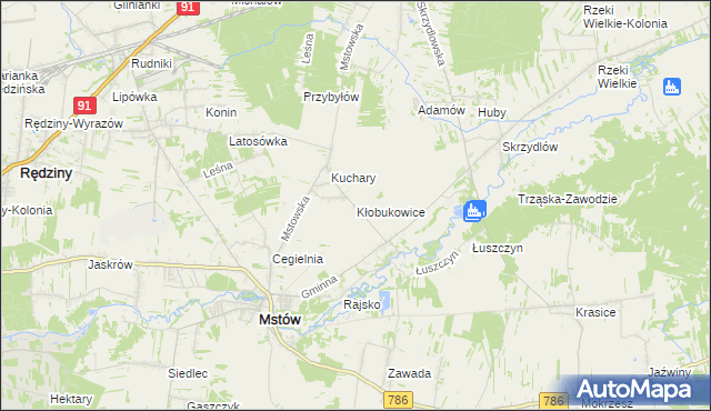 mapa Kłobukowice, Kłobukowice na mapie Targeo