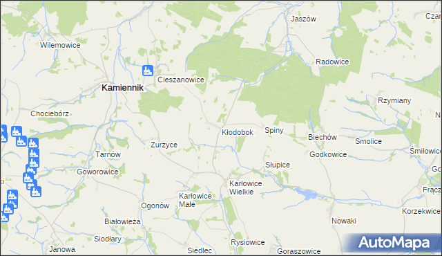 mapa Kłodobok, Kłodobok na mapie Targeo