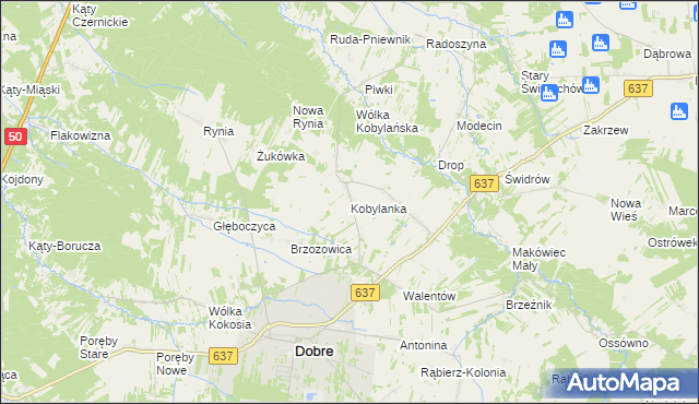 mapa Kobylanka gmina Dobre, Kobylanka gmina Dobre na mapie Targeo