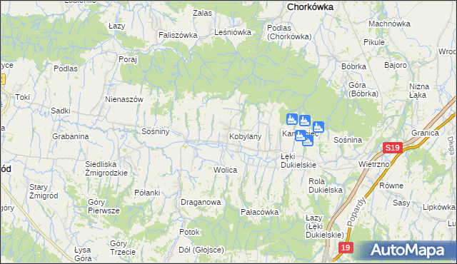 mapa Kobylany gmina Chorkówka, Kobylany gmina Chorkówka na mapie Targeo