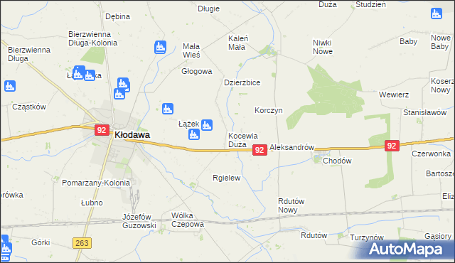 mapa Kocewia Duża, Kocewia Duża na mapie Targeo