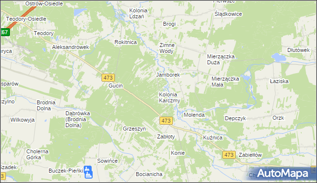 mapa Kolonia Karczmy, Kolonia Karczmy na mapie Targeo