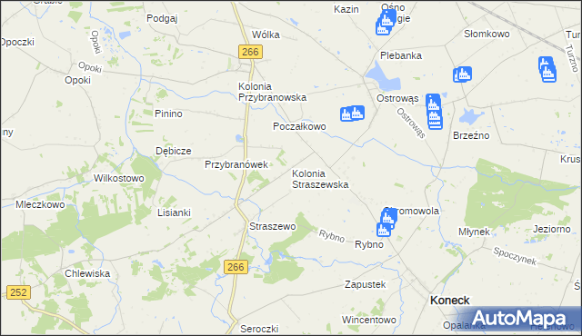 mapa Kolonia Straszewska, Kolonia Straszewska na mapie Targeo