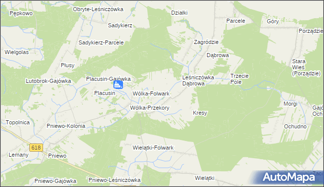 mapa Komorowo gmina Rząśnik, Komorowo gmina Rząśnik na mapie Targeo