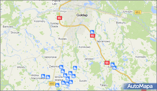 mapa Konikowo gmina Gołdap, Konikowo gmina Gołdap na mapie Targeo