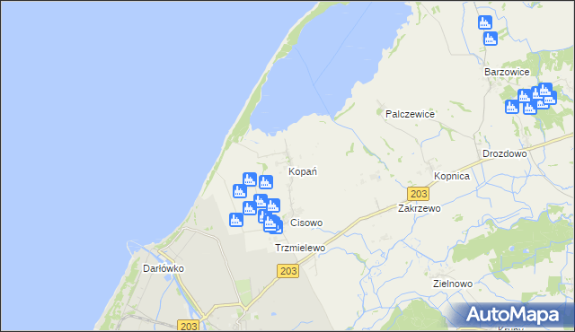 mapa Kopań, Kopań na mapie Targeo