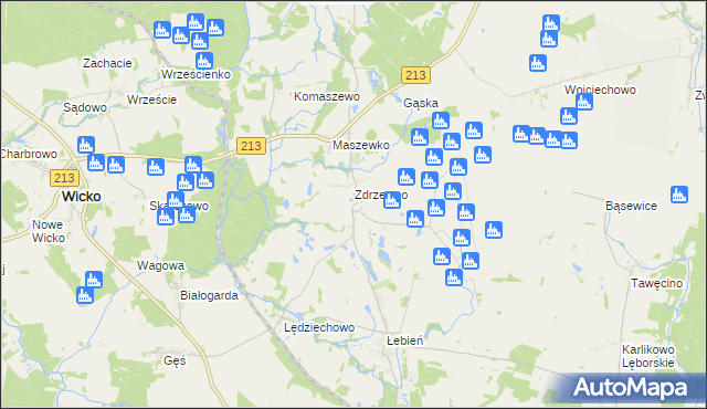 mapa Kopaniewo, Kopaniewo na mapie Targeo