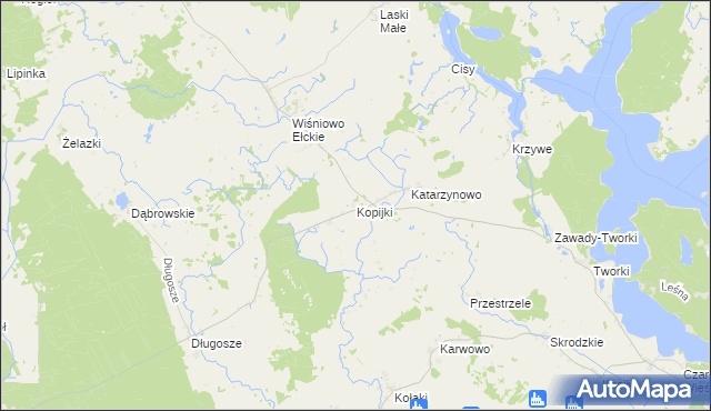 mapa Kopijki, Kopijki na mapie Targeo