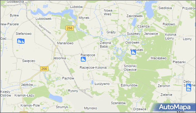 mapa Koszary gmina Sompolno, Koszary gmina Sompolno na mapie Targeo