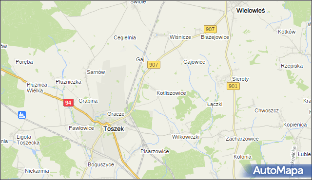 mapa Kotliszowice, Kotliszowice na mapie Targeo