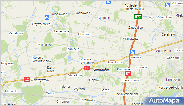 mapa Kowala-Duszocina, Kowala-Duszocina na mapie Targeo