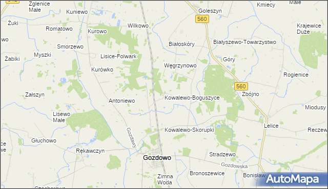 mapa Kowalewo-Boguszyce, Kowalewo-Boguszyce na mapie Targeo