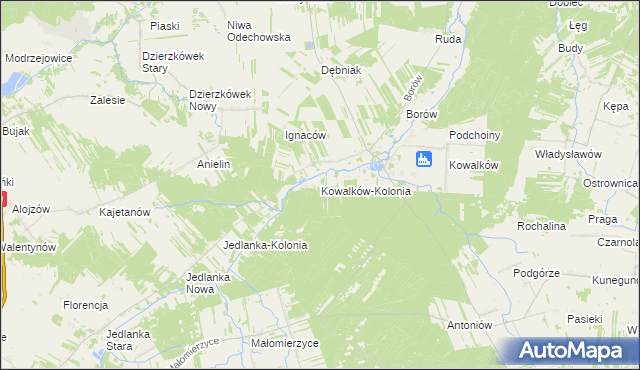 mapa Kowalków-Kolonia, Kowalków-Kolonia na mapie Targeo