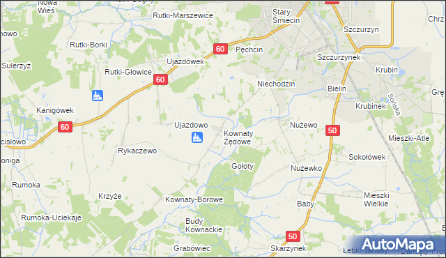 mapa Kownaty Żędowe, Kownaty Żędowe na mapie Targeo