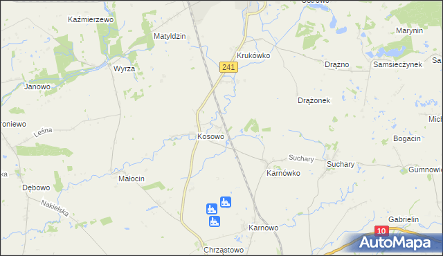 mapa Kozia Góra Krajeńska, Kozia Góra Krajeńska na mapie Targeo