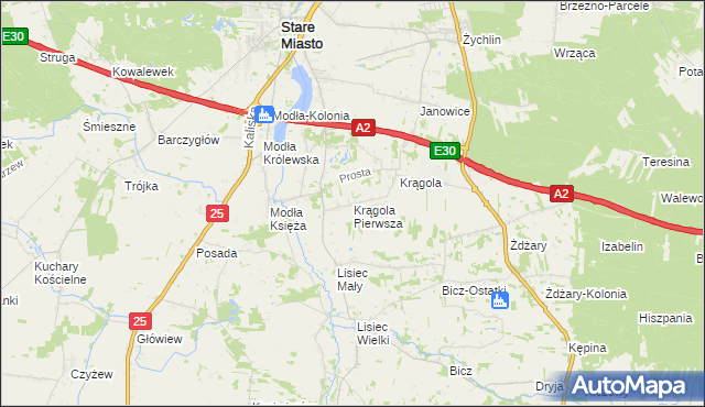 mapa Krągola Pierwsza, Krągola Pierwsza na mapie Targeo