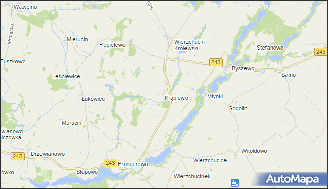 mapa Krąpiewo, Krąpiewo na mapie Targeo