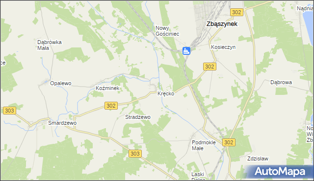 mapa Kręcko, Kręcko na mapie Targeo