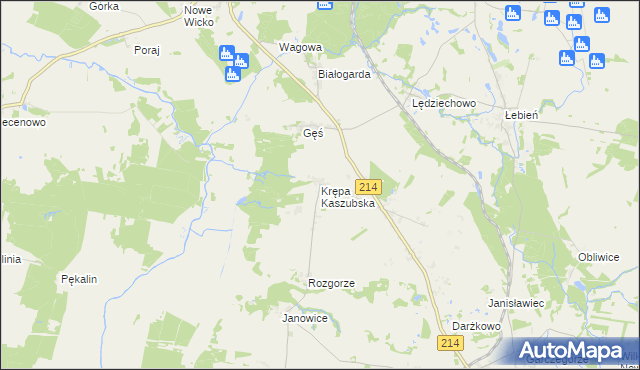 mapa Krępa Kaszubska, Krępa Kaszubska na mapie Targeo