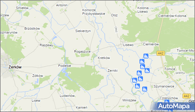 mapa Kretków, Kretków na mapie Targeo