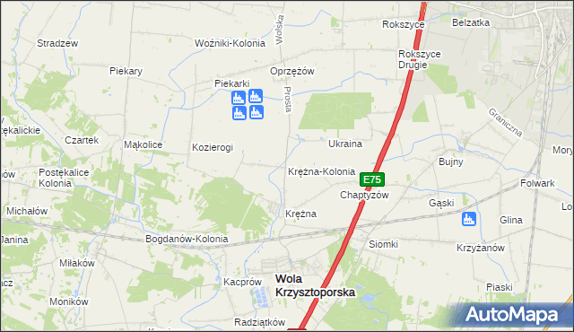 mapa Krężna-Kolonia, Krężna-Kolonia na mapie Targeo