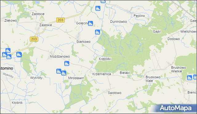 mapa Krężołki, Krężołki na mapie Targeo