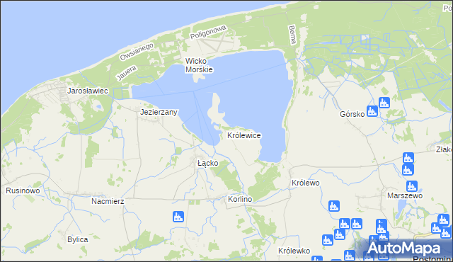 mapa Królewice gmina Postomino, Królewice gmina Postomino na mapie Targeo