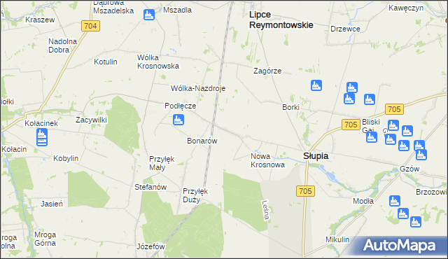 mapa Krosnowa, Krosnowa na mapie Targeo