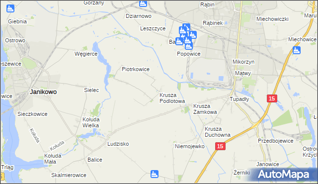 mapa Krusza Podlotowa, Krusza Podlotowa na mapie Targeo