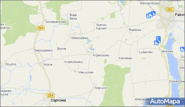 mapa Krzekotowo, Krzekotowo na mapie Targeo